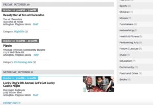 ARLnow event calendar