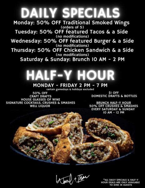Image from Arlington’s newest restaurant and bar offers daily specials and half-y hour deals
