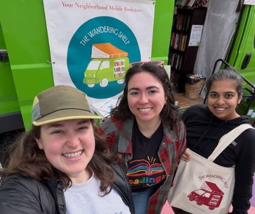 The Wandering Shelf mobile bookstore at SPARK! art market on Sunday, 5/3 (photo: @thewanderingshelf.va , Instagram).