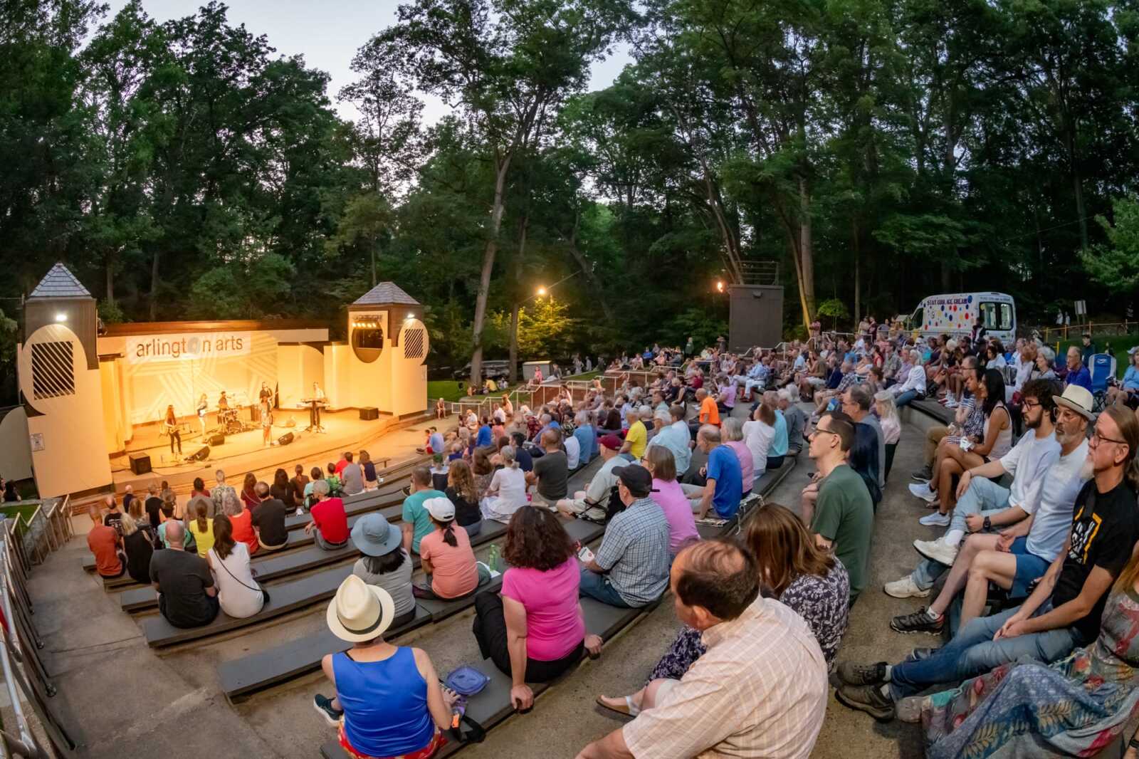 A packed Lubber Run Amphitheater, nestled in the heart of the Arlington Forest neighborhood.