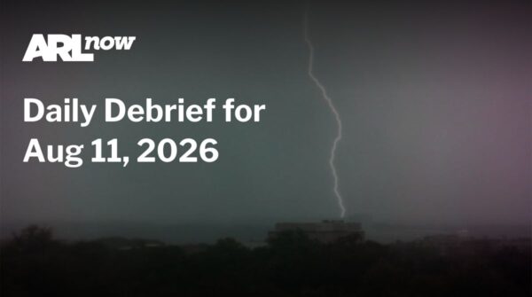 ARL now logo and the headline 'Daily Debrief for Aug 11, 2026' on a dark stormy sky with a lightning bolt behind.