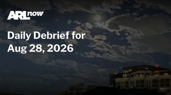 ARL Now daily debrief banner showing date: Aug 28, 2026, with cloudy sky and a city building at dusk.