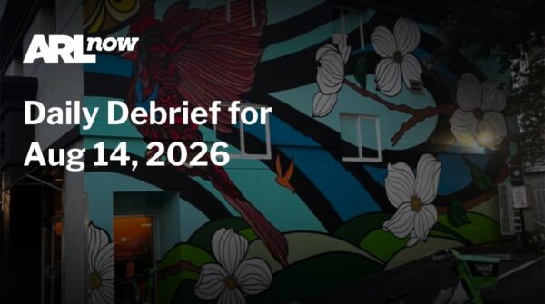 Hero banner for ARL Now: headline 'Daily Debrief for Aug 14, 2026' over a colorful mural in the background.