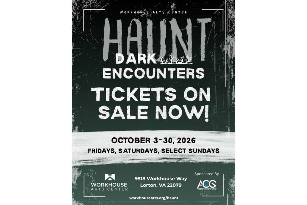 Event poster advertising Haunt: Dark Encounters tickets on sale now, Oct 3–30, 2026 (Fridays, Saturdays, select Sundays).