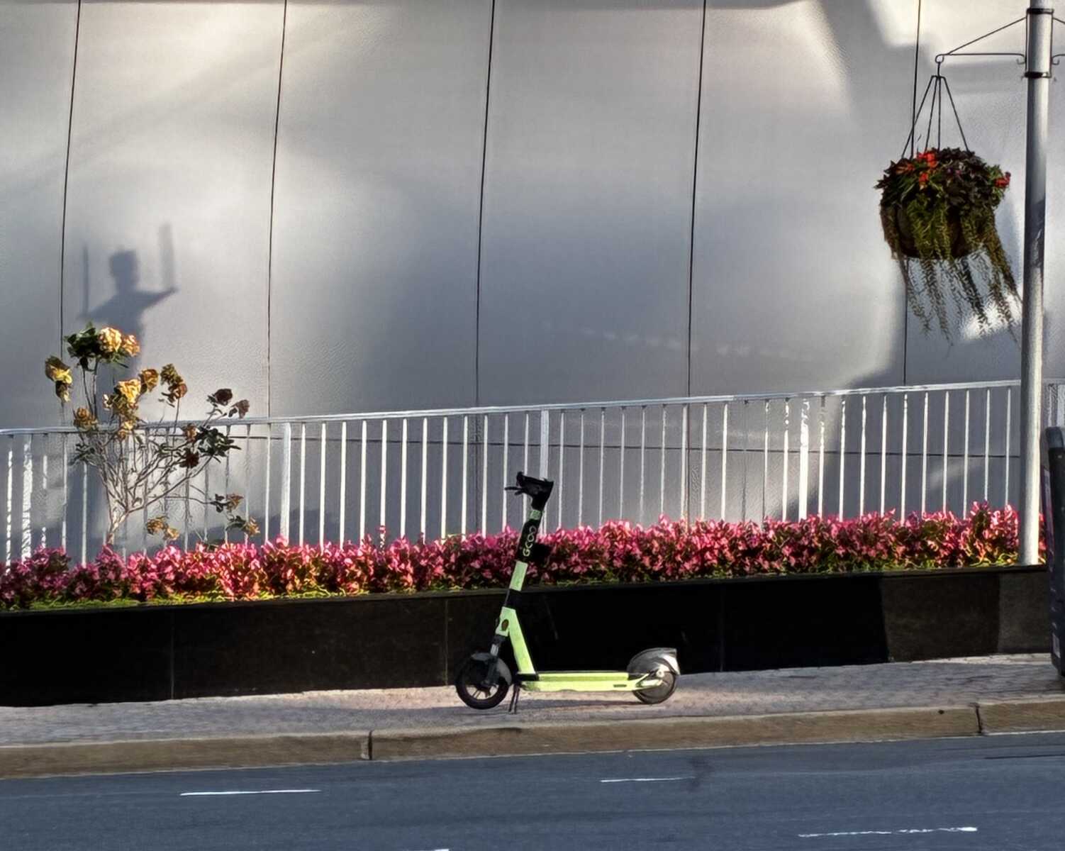 An e-scooter at attention in Rosslyn (courtesy George Brazier) | ARLnow