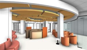 Rendering of welcome center at new Syphax Education Center