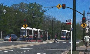 Rendering of a streetcar along Columbia Pike