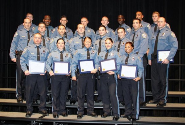 Arlington County Police Department recruits at a graduation ceremony