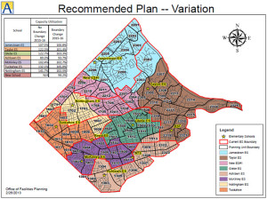 Alternative recommended plan for new school boundaries