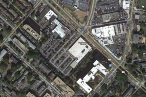 Overhead view of area impacted by N. Quincy Street Plan Addendum (image via Google Maps)