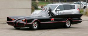 Lenny B. Robinson and his vintage Batmobile