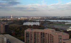 View of D.C. from a rooftop in Crystal City