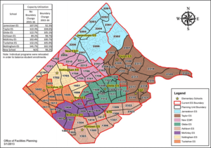"Variation B" newly-approved Arlington elementary school boundaries