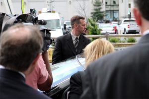 Lt. Col Jeffrey Krusinski leaves an Arlington courthouse