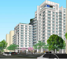 Rendering of proposed Latitude Apartments building in Virginia Square
