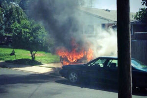 Car fire in Hall's Hill (courtesy of @KenHagemann)
