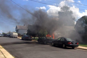Car fire in Hall's Hill (courtesy of @KenHagemann)