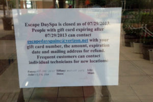 Escape Day Spa closes (courtesy photo)