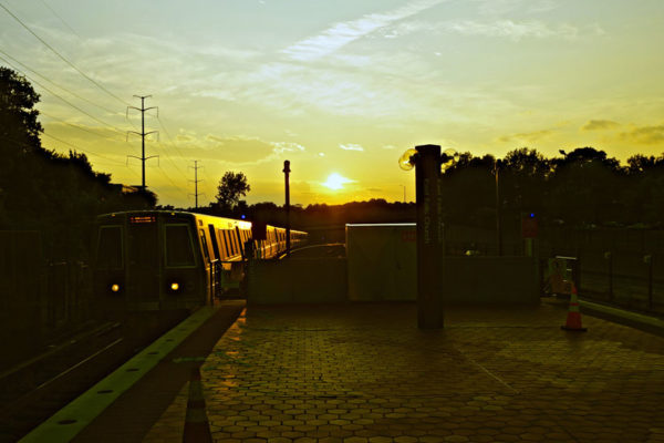 Sunset over the Orange Line
